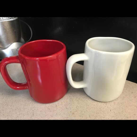 Rae Dunn White LOVE & Red XOXO Mugs NWOT - Picture 4 of 8